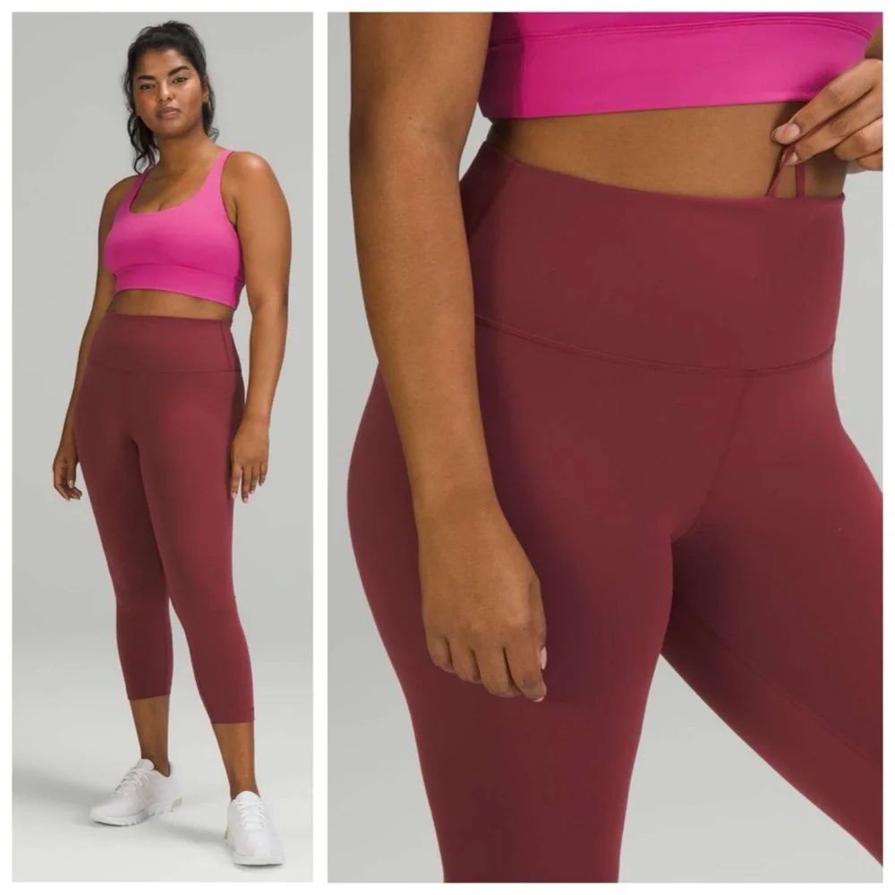 Lululemon Athletica Wunder Train High-Rise Crop 23” Leggings, Mulled Wine sz. 4